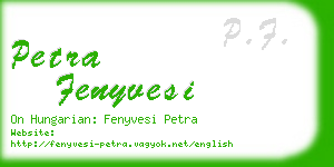petra fenyvesi business card